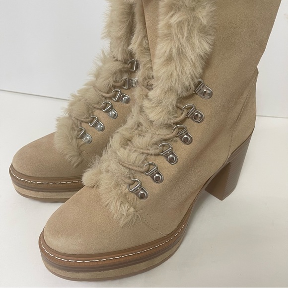Steve Madden Sand Suede Scoops Faux Fur Platform Bootie- New Box - Duplicate - Picture 16 of 16